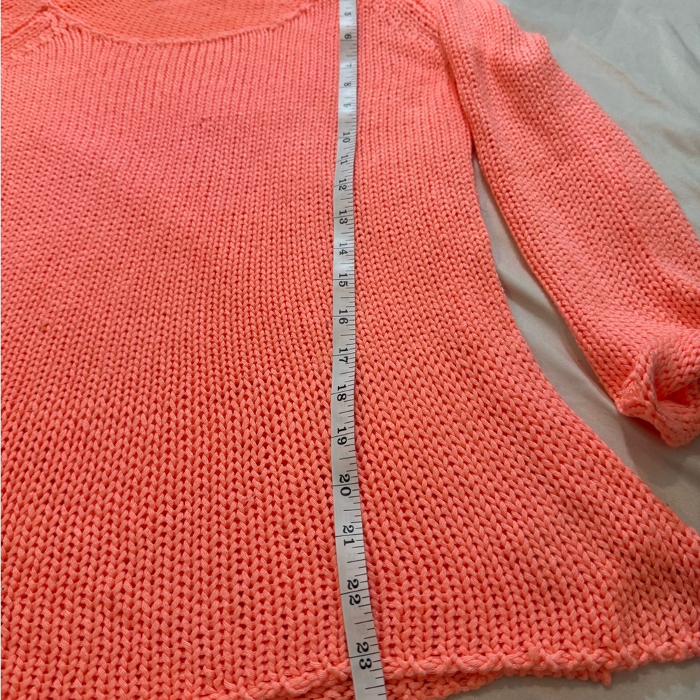 Anthropologie Blu‎ Pepper Chunky Brush Knit Coral Small Sweater Y2K 90s - Picture 4 of 7